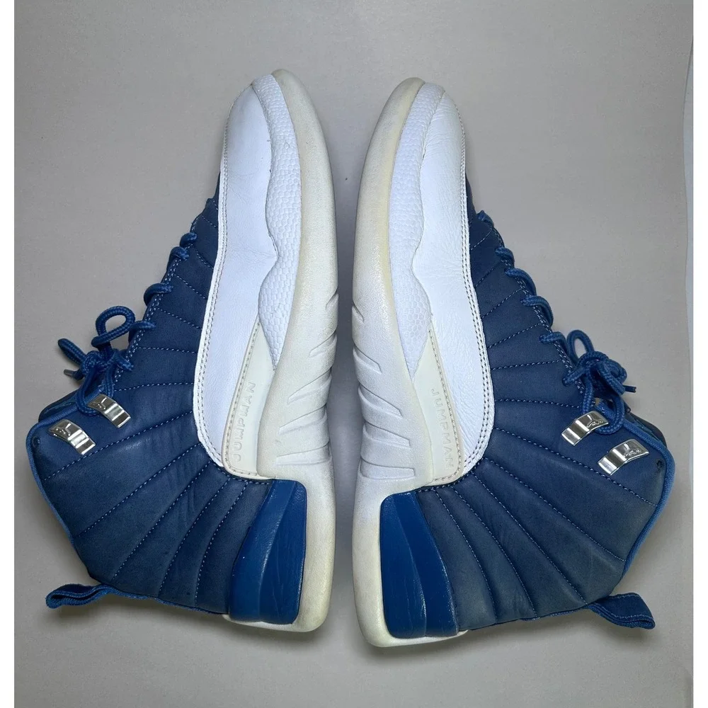 Air Jordan 12 Retro Stone Blue Indigo White Mens Size 9 130690-404